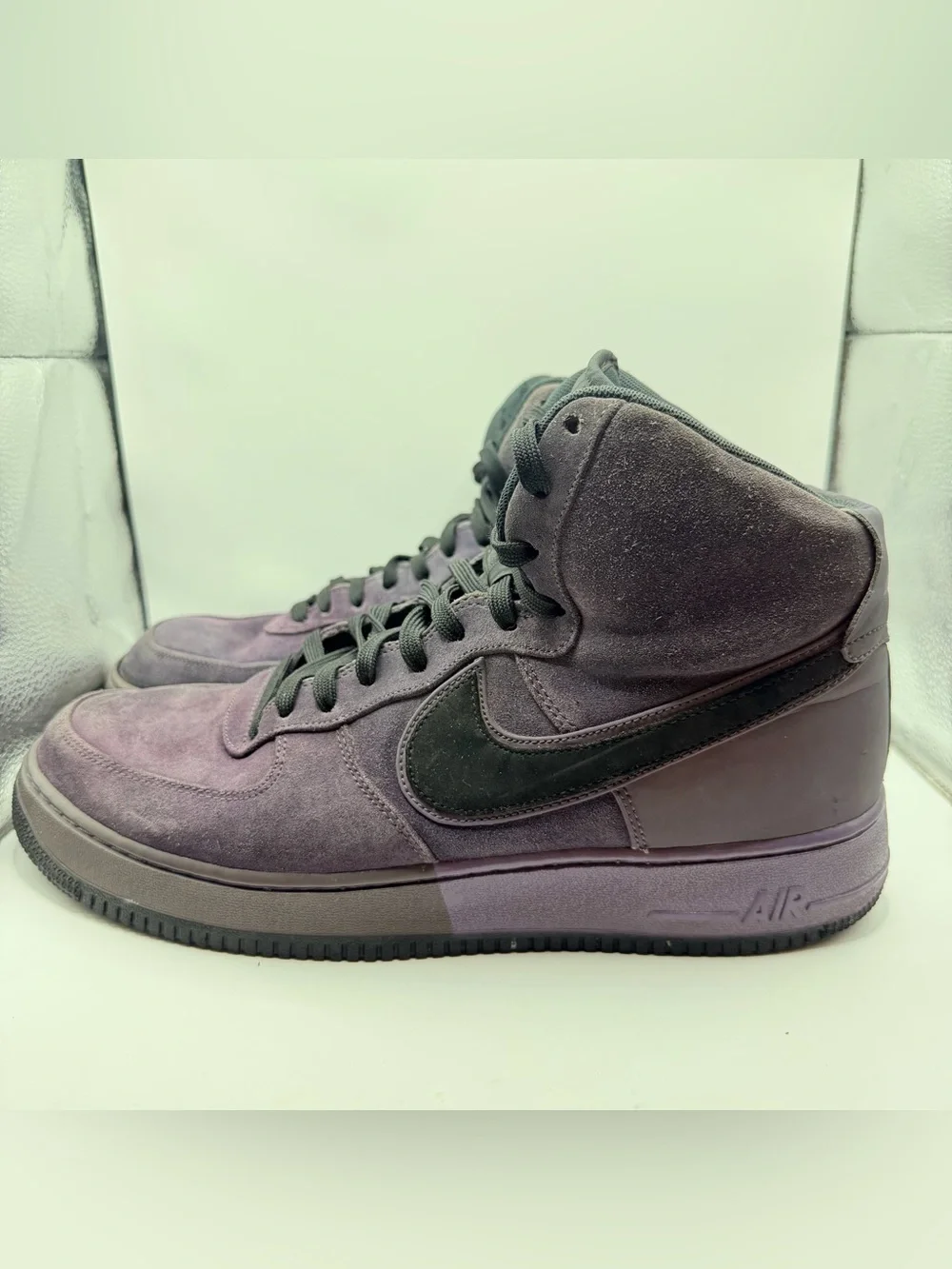 Nike Air Force 1 High ‘07 QS Harlem Mens Size 12 Purple Suede Shoes 573967-500